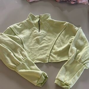 Green Urban Outfitters cropped quarter zip